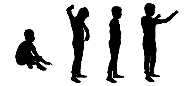 Silhouette vectorielle d'un garçon . — Image vectorielle