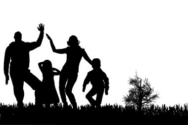 vector silhouet van familie.