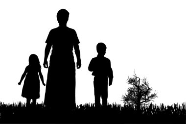 vector silhouet van familie.