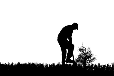 bir bahçıvan siluet vektör.