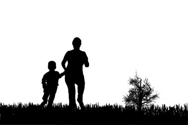 vector silhouet van familie.
