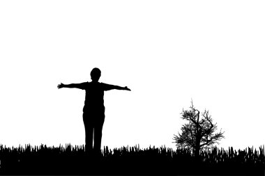 bir kadının siluet vektör.