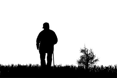 Eski insanların siluet vektör.