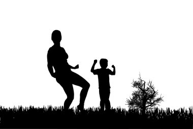 vector silhouet van familie.