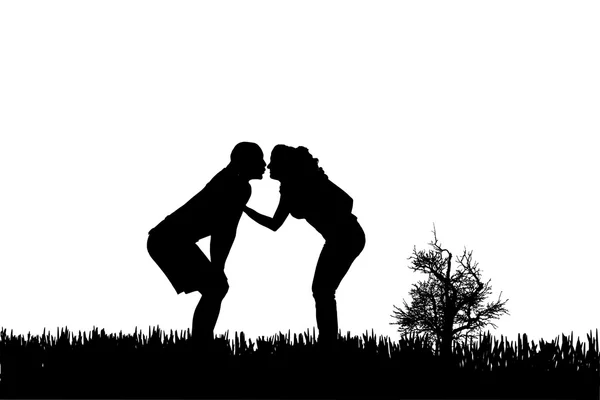 Silhouette vectorielle de couple . — Image vectorielle