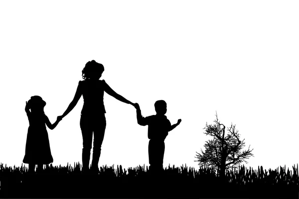 Silhouette vectorielle de la famille . — Image vectorielle