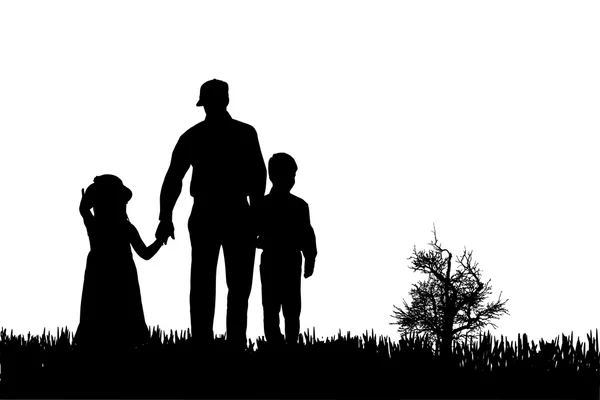 Silhouette vectorielle de la famille . — Image vectorielle