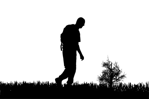 Silhouette vectorielle d'un homme. — Image vectorielle