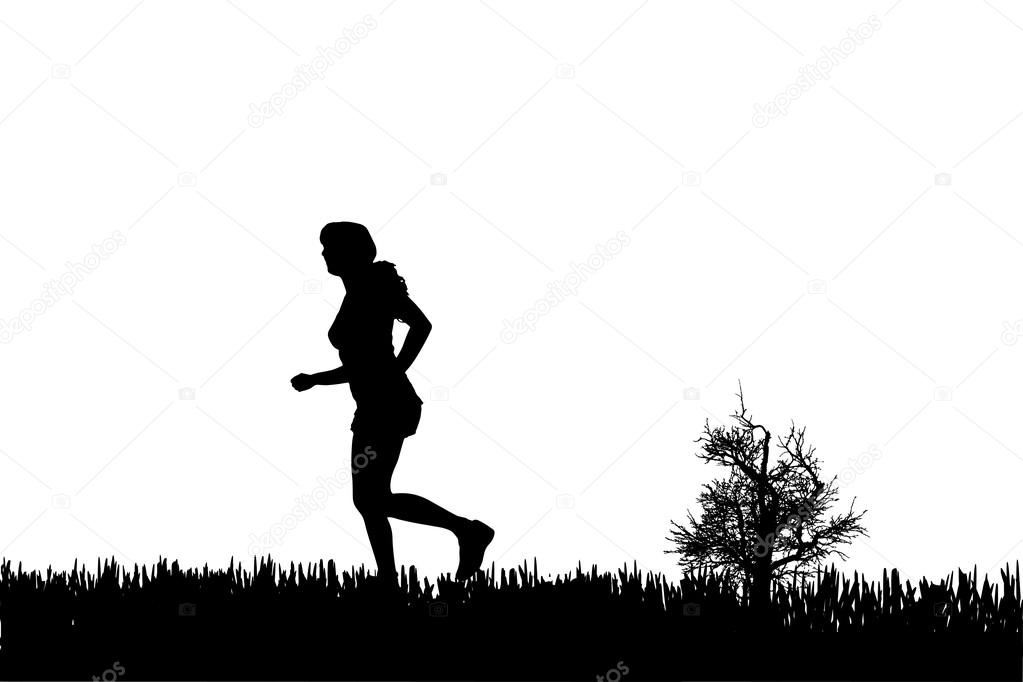 Vector silhouette of a woman.