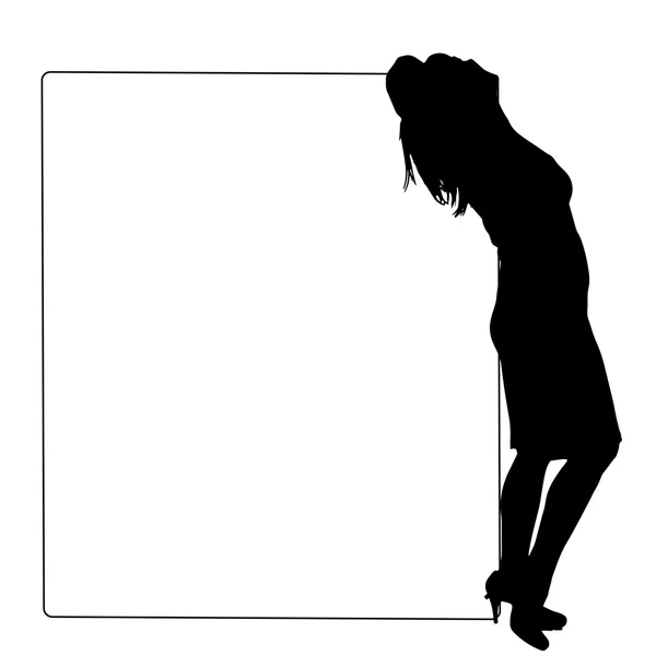 Vector silhouette of a woman. — Stock Vector