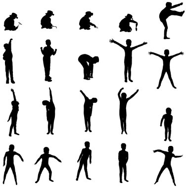 bir çocuğun siluet vektör.