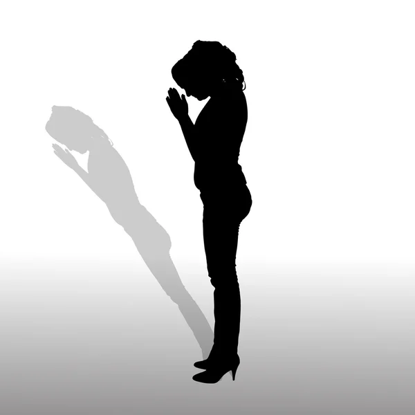 Vector silhouette of a woman. — Stock Vector