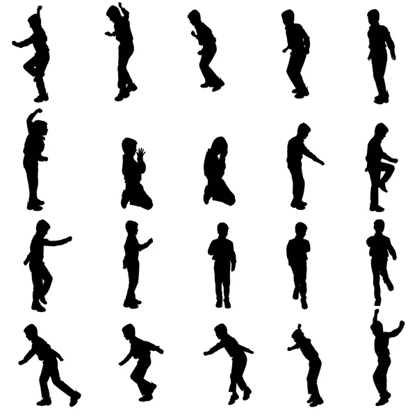 Vector silhouet van een jongen. — Stockvector