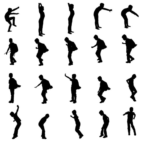 Vector silhouette of a boy.