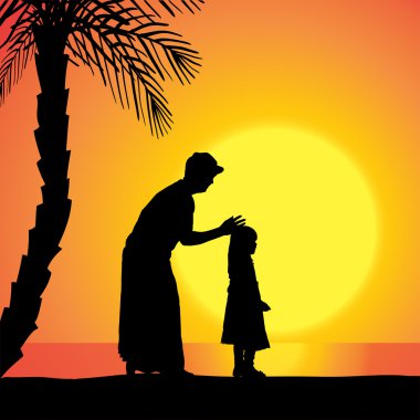 vector silhouet van familie.