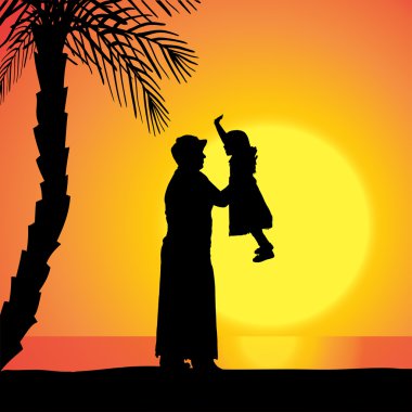 vector silhouet van familie.