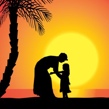 vector silhouet van familie.