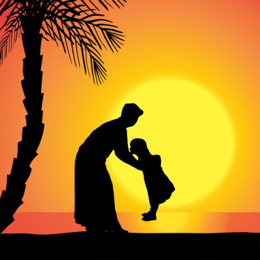 vector silhouet van familie.