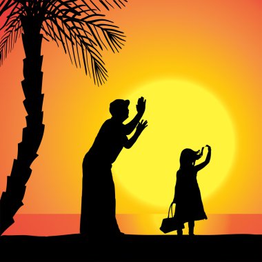 vector silhouet van familie.