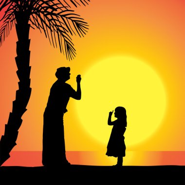 vector silhouet van familie.