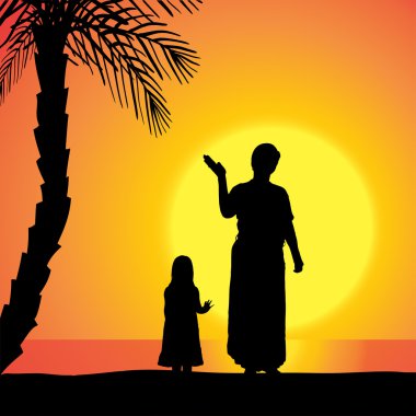 vector silhouet van familie.