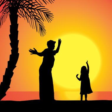 vector silhouet van familie.