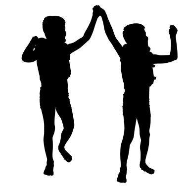 çocukların siluet vektör.