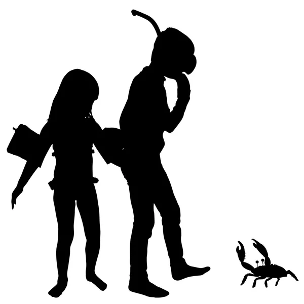 Vektorsilhouette von Kindern. — Stockvektor