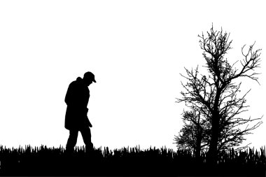 Bir adamın vektör silueti.