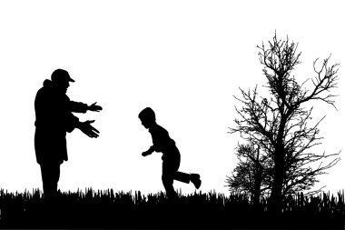 vector silhouet van familie.