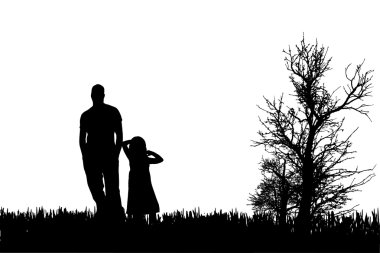 vector silhouet van familie.