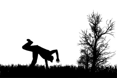 Bir adamın vektör silueti.