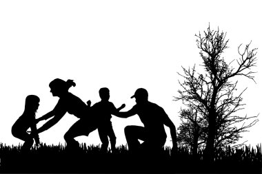 vector silhouet van familie.