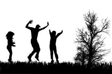 vector silhouet van familie.