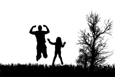 vector silhouet van familie.
