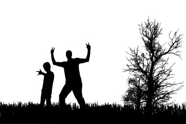 vector silhouet van familie.
