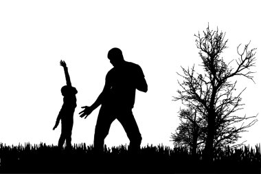 vector silhouet van familie.