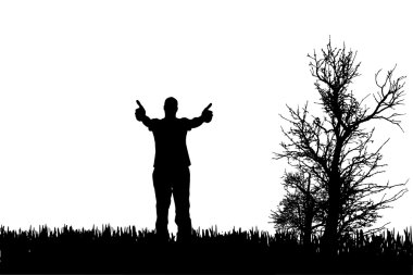 Bir adamın vektör silueti.