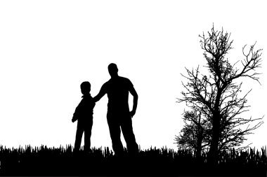 vector silhouet van familie.