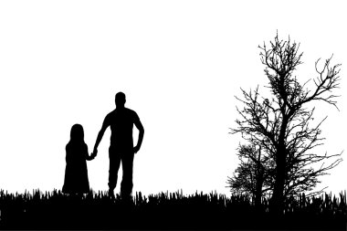 vector silhouet van familie.