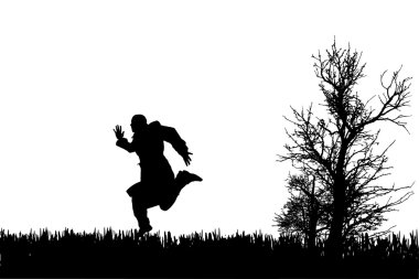 Bir adamın vektör silueti.