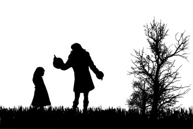 vector silhouet van familie.