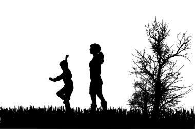 vector silhouet van familie.