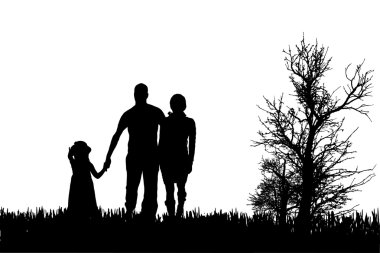 vector silhouet van familie.