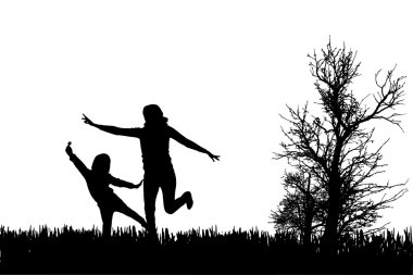 vector silhouet van familie.