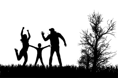 vector silhouet van familie.