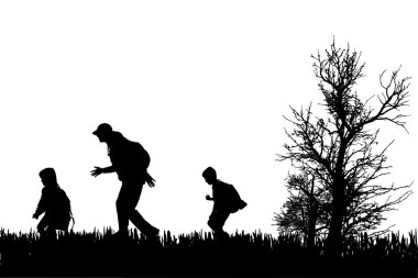 vector silhouet van familie.