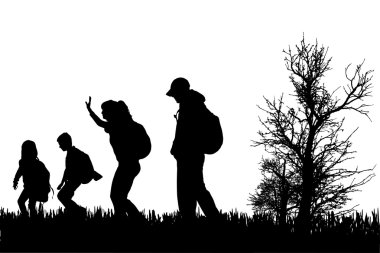 vector silhouet van familie.