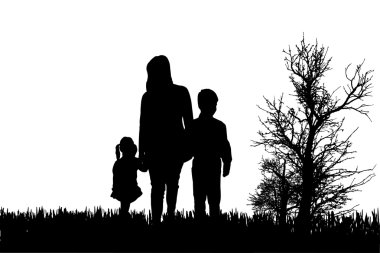 vector silhouet van familie.