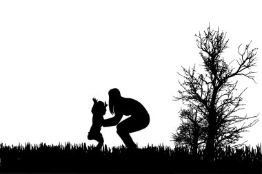 vector silhouet van familie.